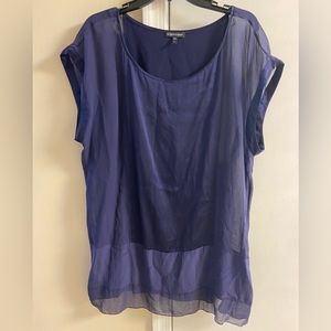 Eileen Fisher tunic top 95% silk multimedia short sleeves. XL